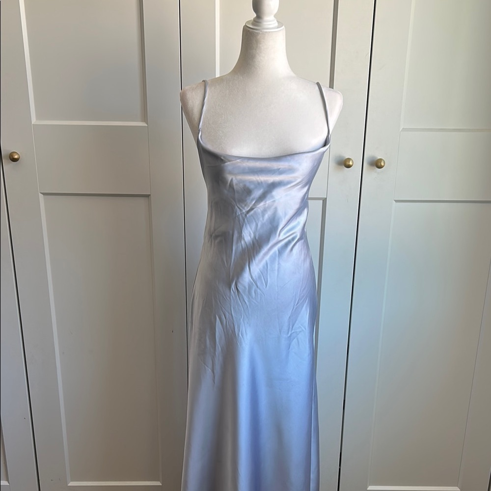 Zara Powder Blue Strappy Slip Dress | L - Picture 2 of 9